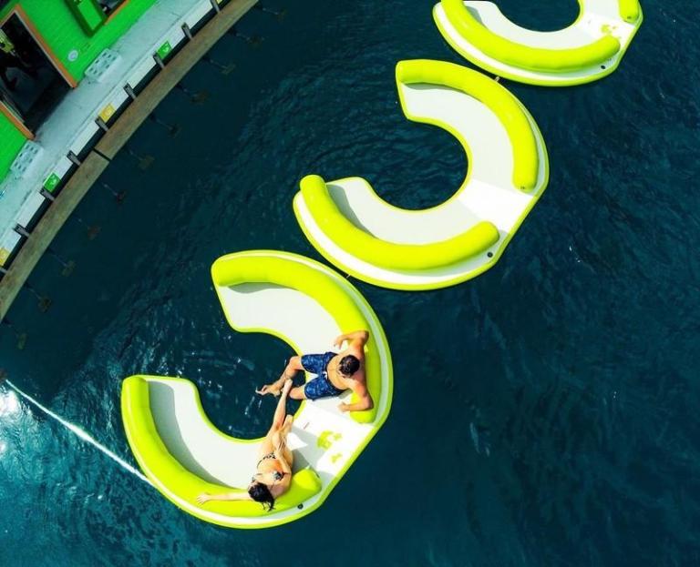 Two people at Lime Out during a Snorkel Sail cruise